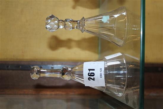 Two 19th century coaching glasses or stirrup cups and a jelly glass, c.1725, 9.8-14cm